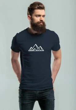 BERGWANDERUNG POLYGON DESIGN OUTDOORMODE - T-Shirt Print - Polygon Navy