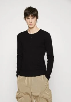 Filippa K LONG SLEEVE CREWNECK - Langarmshirt - Black -Herrenbekleidung 05731545c0e1443fa78e3646b9e5dd26