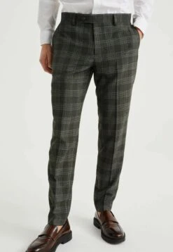 WE FASHION SLIM FIT MET DESSIN - Anzughose - Green