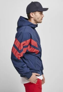 URBAN CLASSICS CRINKLE PANEL - Outdoorjacke - Darkblue/cityred -Herrenbekleidung 0d9f652a10794cd4b1ea5b6de77535f1