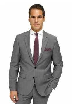 2-SET CASTRO JACQUARD - Krawatte - Weinrot Bordeauxrot Karos Dunkel-blau Jacquard Getupft Weiss