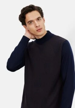 STANDARD FIT - Strickpullover - Navy Blue Brown -Herrenbekleidung 154fa60b9459438e9132991c762ba249