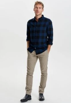 Only & Sons ONSGUDMUND LIFE - Hemd - Dark Blue, Anthracite -Herrenbekleidung 1b07860ee0504130a53e7981c0d24dac