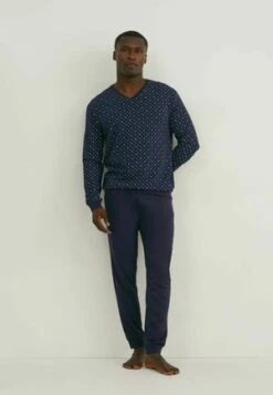 SET - Nachtwäsche Set - Dark Blue -Herrenbekleidung 1ecfb060cfea4401adabfc216780e3ea
