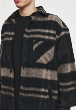 Pegador FLATO HEAVY UNISEX - Hemdbluse - Black/taupe -Herrenbekleidung 271fe101d7a64d2a97e250a4ab7f8356