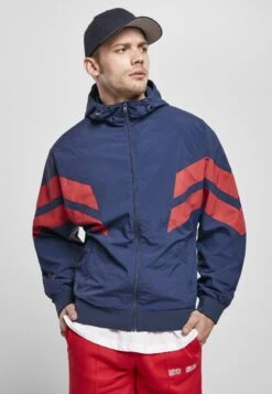 URBAN CLASSICS CRINKLE PANEL - Outdoorjacke - Darkblue/cityred