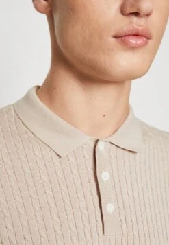 Selected Homme SLHMADDEN CABLE - Poloshirt - Fog Melange -Herrenbekleidung 3265b72132674b40a45ffc09420c68d1