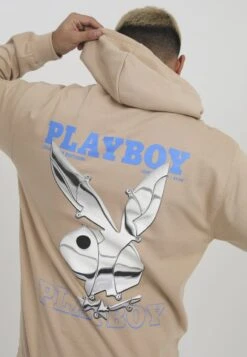 PLAYBOY HOODIE UNISEX - Kapuzenpullover - Desert Sand/blue -Herrenbekleidung 3474cc8ee2ad4e17b5c4a2f0ca76c2c7