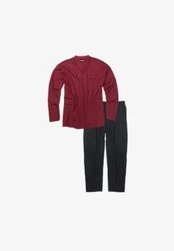 LANGARM GUSTAV GESTREIFT - Nachtwäsche Set - Weinrot -Herrenbekleidung 3881c247dbda4b3da7ea0a800f0af21f 1