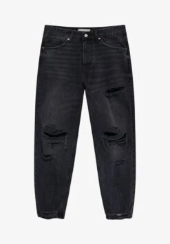 PULL & BEAR STANDARD - Jeans Slim Fit - Black Denim -Herrenbekleidung 3a5087f815f64aea92dbe80f3bec0aaa