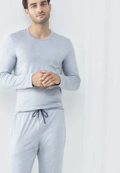 MEY Nachtwäsche Shirt - Light Grey Melange -Herrenbekleidung 3b921615f5544eb7a70640e5ed144145