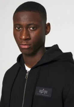 Alpha Industries BACK PRINT ZIP HOODY - Sweatjacke - Black -Herrenbekleidung 41ebdbf9c2aa43dea13b1ec734732cb1