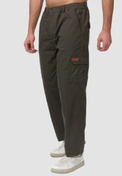 GEFÜTTERTE STRAIGHT LEG - Cargohose - Dunkelgrau