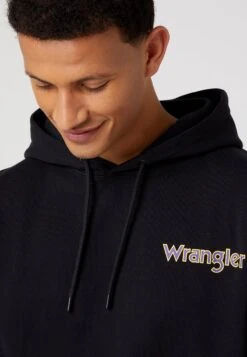 Wrangler GRAPHIC HOODIE - Kapuzenpullover - Black -Herrenbekleidung 4bae0e0d89504f29a41344aabc4cedb7