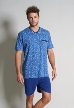 SET - Nachtwäsche Set - Blau Mittel Ringel 13 SET - Nachtwäsche Set - Blau Mittel Ringel -Herrenbekleidung 4cea3cb6ff6841ee80e9b90f21d30c31