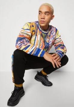 CARLO COLUCCI RUNDHALS UNISEX - Strickpullover - Royal/yellow/orange/offwhite -Herrenbekleidung 57c18253748b4149bda57441a35d8e01