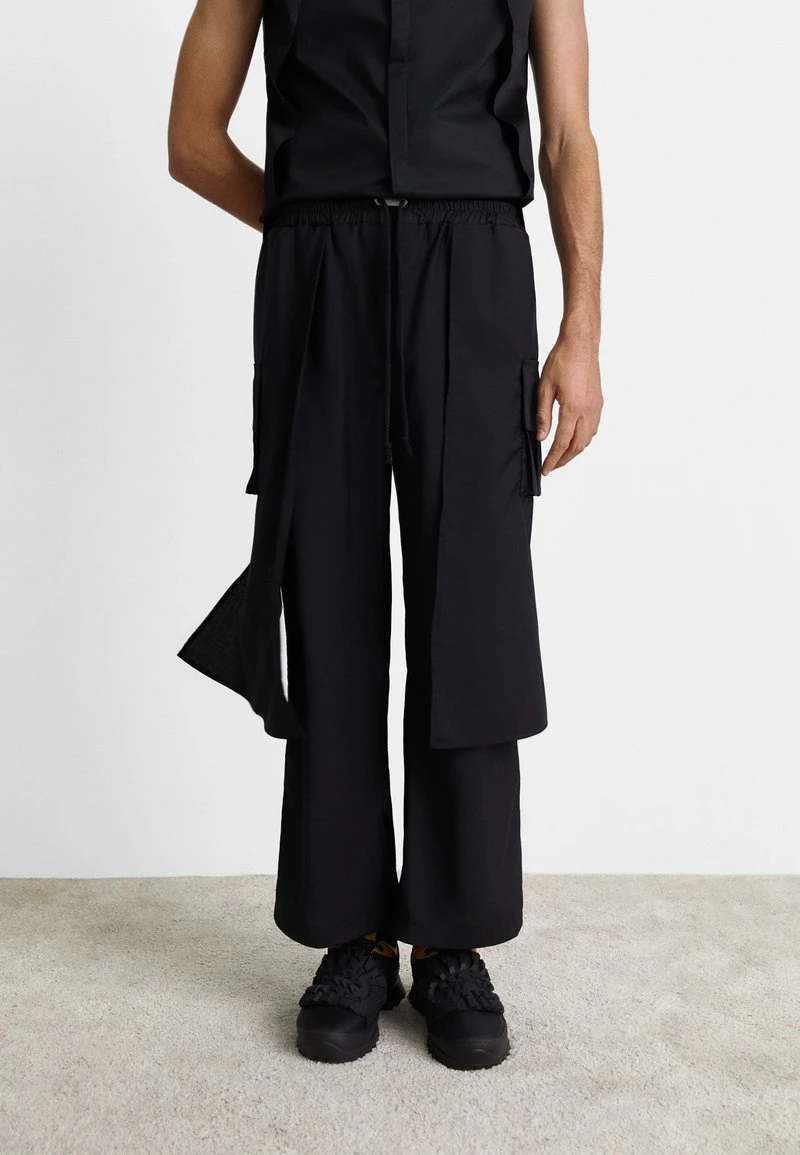 DOUBLE LAYERS LOOSE CUT PANT - Stoffhose - Black 3 DOUBLE LAYERS LOOSE CUT PANT - Stoffhose - Black