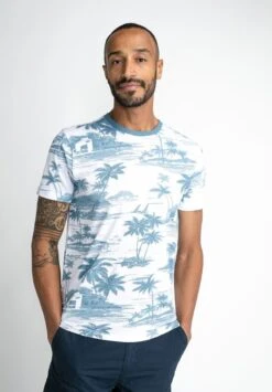Petrol Industries PALM TREE - T-Shirt Print - Midnight Navy