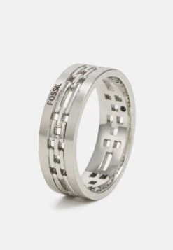 Fossil DRESS BAND RING - Ring - Silver-coloured -Herrenbekleidung 60876ba808e74c629ebd55e33e5ae737