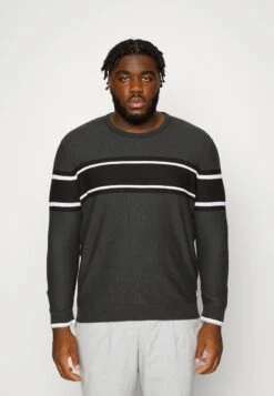 Jack & Jones JCOLOGAN SPRING CREW NECK - Strickpullover - Asphalt
