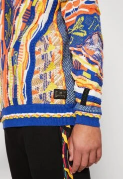 CARLO COLUCCI RUNDHALS UNISEX - Strickpullover - Royal/yellow/orange/offwhite -Herrenbekleidung 69c52ec6003b4fec81854588fc0dbc13