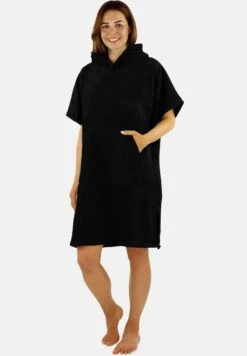 BADEPONCHO - Bademantel - Schwarz