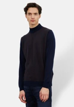 STANDARD FIT - Strickpullover - Navy Blue Brown