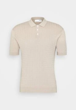 Selected Homme SLHMADDEN CABLE - Poloshirt - Fog Melange -Herrenbekleidung 767b2b8931a14e63949d2094c23a3a7c