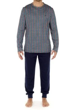 Hom Pyjama - Navy Print 12 Hom Pyjama - Navy Print -Herrenbekleidung 76b8cff7d7824618807266084767d1ca 1