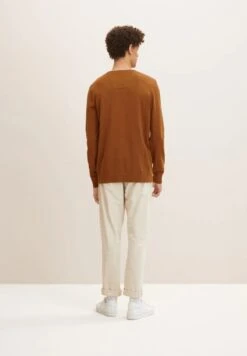 Tom Tailor LANGARM BASIC SHIRT LEGERER RUNDHALS - Strickpullover - Braun -Herrenbekleidung 7ca5289b900a42f3b76cd86790adf825