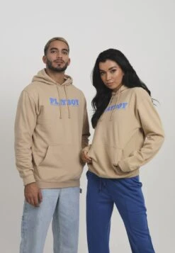 PLAYBOY HOODIE UNISEX - Kapuzenpullover - Desert Sand/blue