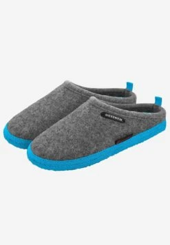 Giesswein WOOLPOPS - Hausschuh - Hellgrau Türkis -Herrenbekleidung 8f8e59709bf74f15b45ad727ddcdf427