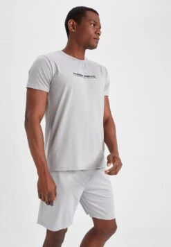 DeFacto SLIM FIT - T-Shirt Print - Blue 13 DeFacto SLIM FIT - T-Shirt Print - Blue -Herrenbekleidung 923de20840384bf9ad0d550a73a67989