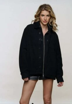 AMOUR COEUR BACK EMBROIDERY UNISEX TWILL - Leichte Jacke - Black