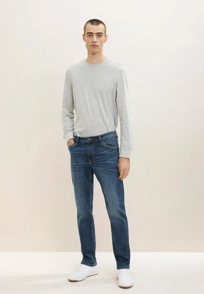 Tom Tailor TRAD - Jeans Straight Leg - Used Dark Stone Blue Denim 3 Tom Tailor TRAD - Jeans Straight Leg - Used Dark Stone Blue Denim