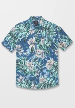 Volcom MARBLE FLORAL SS - Hemd - Aged Indigo -Herrenbekleidung 98bc842e133d474695de8d4111ec5d19