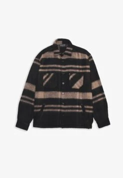 Pegador FLATO HEAVY UNISEX - Hemdbluse - Black/taupe -Herrenbekleidung a5f100a379614e448bf2c0dc33afc04c