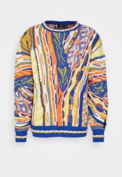 CARLO COLUCCI RUNDHALS UNISEX - Strickpullover - Royal/yellow/orange/offwhite -Herrenbekleidung a97ca1de41b446cfa9e6fd9c5a8a3473