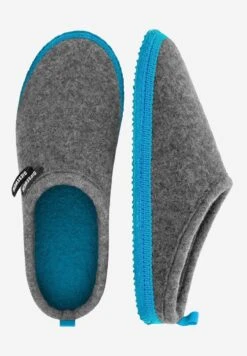 Giesswein WOOLPOPS - Hausschuh - Hellgrau Türkis -Herrenbekleidung b1accc2cde1b4fdd802ec2381dcbe093