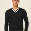 Hackett London CONTRAST TRIM V NECK - Strickpullover - Navy White -Herrenbekleidung b4f90a4b1f5442b1b6ddbbde65559563
