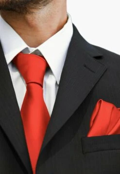 3 SET BARI - Einstecktuch - Feuerrot Hell Rot Knallrot