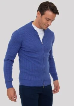 MIT REISSVERSCHLUSS - Strickjacke - Blue Melange -Herrenbekleidung c9e3a4d80838464386b4f6e0f52ec1dd