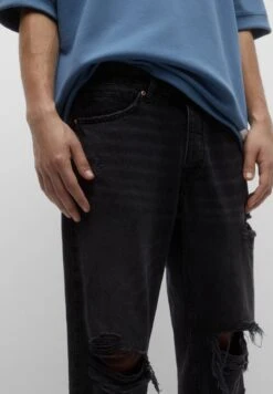 PULL & BEAR STANDARD - Jeans Slim Fit - Black Denim -Herrenbekleidung ce2ba3c363c247b7b03cd0787ed2c1ea