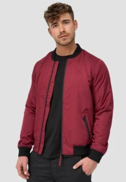 Indicode Jeans Bomberjacke - Bordeaux -Herrenbekleidung d2807cee758a40a7a08737a59de8da0d