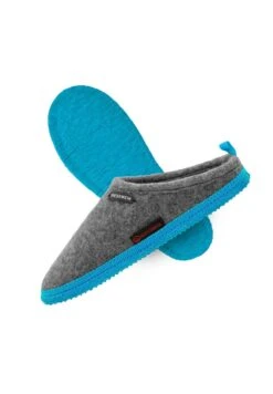 Giesswein WOOLPOPS - Hausschuh - Hellgrau Türkis -Herrenbekleidung ddf0638610c44ea5b34aa739ec491eec