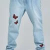 SikSilk BUTTERFLY - Jeans Straight Leg - Light Blue Wash -Herrenbekleidung de35ab3f0c2445a295e003f40d7a955f