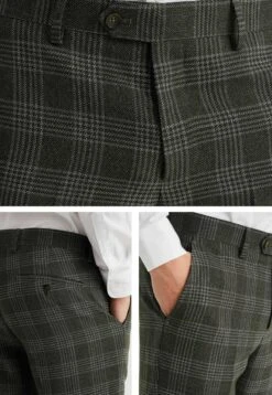 WE FASHION SLIM FIT MET DESSIN - Anzughose - Green -Herrenbekleidung ed1b1e42c2e44567a008e0a83310bdd4