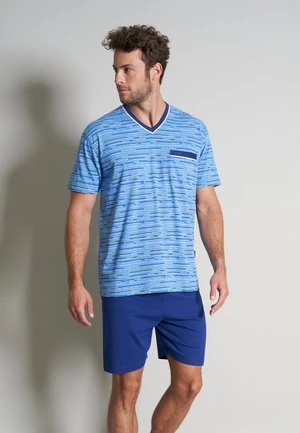 SET - Nachtwäsche Set - Blau Mittel Ringel 7 SET - Nachtwäsche Set - Blau Mittel Ringel – Bild 5