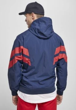 URBAN CLASSICS CRINKLE PANEL - Outdoorjacke - Darkblue/cityred -Herrenbekleidung f3ec5e9de2b543f29c0b5050f4724251