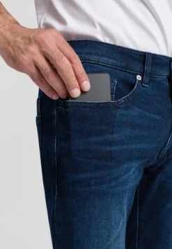 Pierre Cardin VINTAGE LOOK ANTIBES - Jeans Slim Fit - Dark Blue Used Buffies -Herrenbekleidung f585ff0476954c49b09ea373457ac4a7